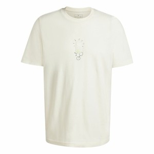 Herren Kurzarm-T-Shirt Adidas Molded Linear Weiß natürlich
