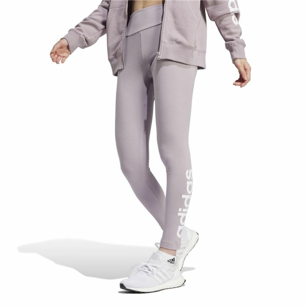 Sporthose Damen Adidas Linear Leg Lila