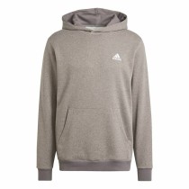 Herren Sweater mit Kapuze Adidas Seasonal Essentials Melange Hoodie Braun Beige