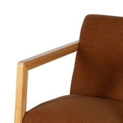 Rocking Chair Brown Beige Rubber wood Fabric 60 x 83 x 72 cm