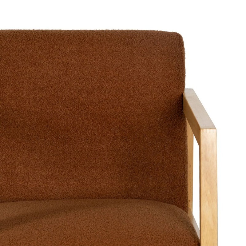 Rocking Chair Brown Beige Rubber wood Fabric 60 x 83 x 72 cm