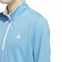 Men’s Sweatshirt without Hood Adidas Lightweight Half-Zip Blue Water L