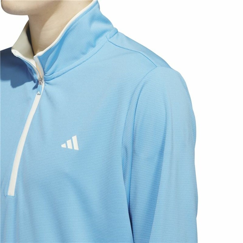 Men’s Sweatshirt without Hood Adidas Lightweight Half-Zip Blue Water L