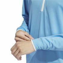 Men’s Sweatshirt without Hood Adidas Lightweight Half-Zip Blue Water L