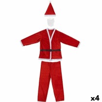 Costume for Adults Father Christmas One size White Red (4 Units)