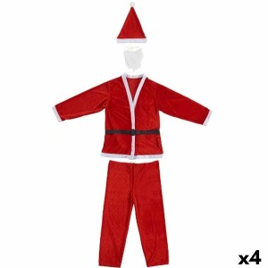 Verkleidung für Erwachsene Weihnachtsmann Einheitsgröße Weiß Rot (4 Stück)