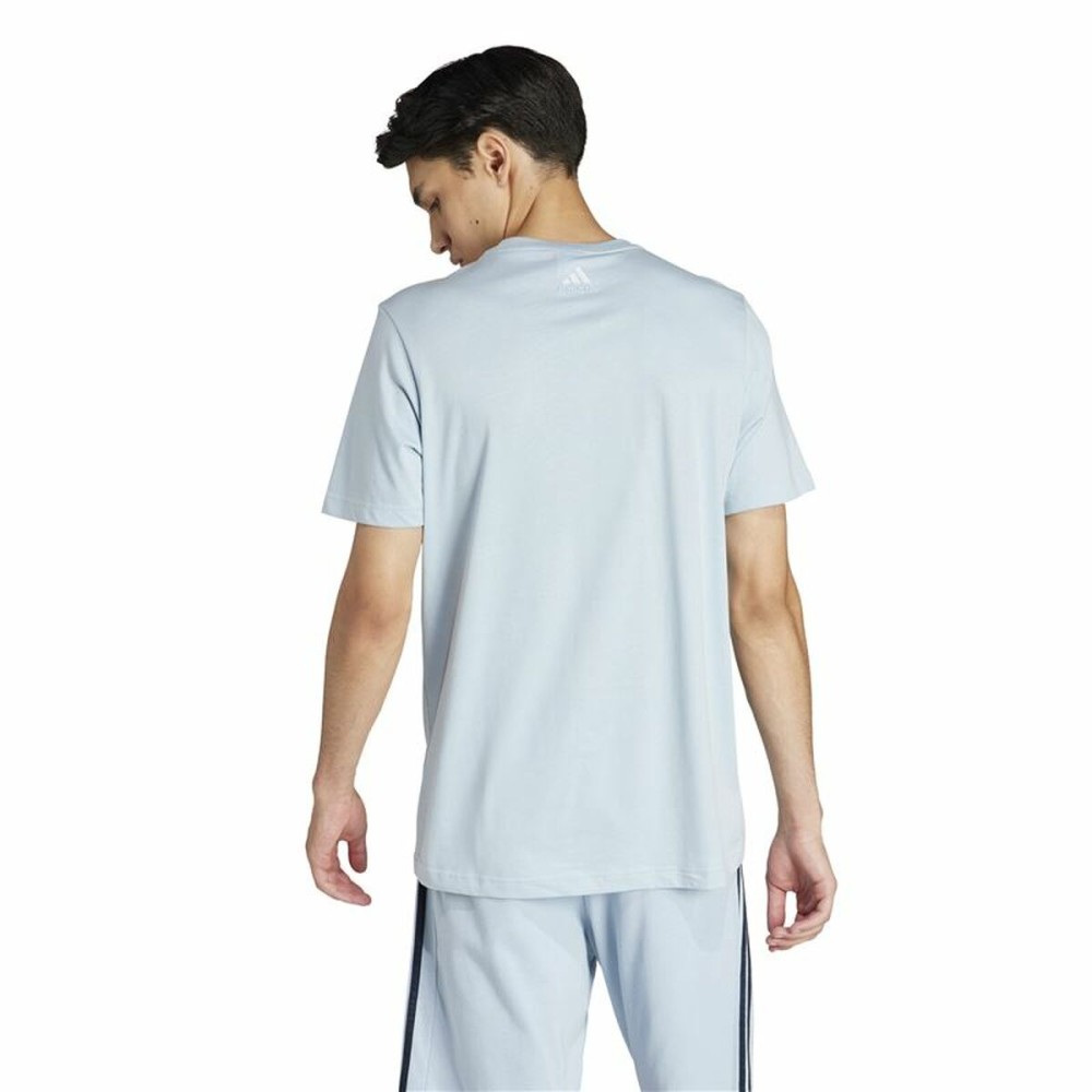 Herren Kurzarm-T-Shirt Adidas Lin Sj Hellblau
