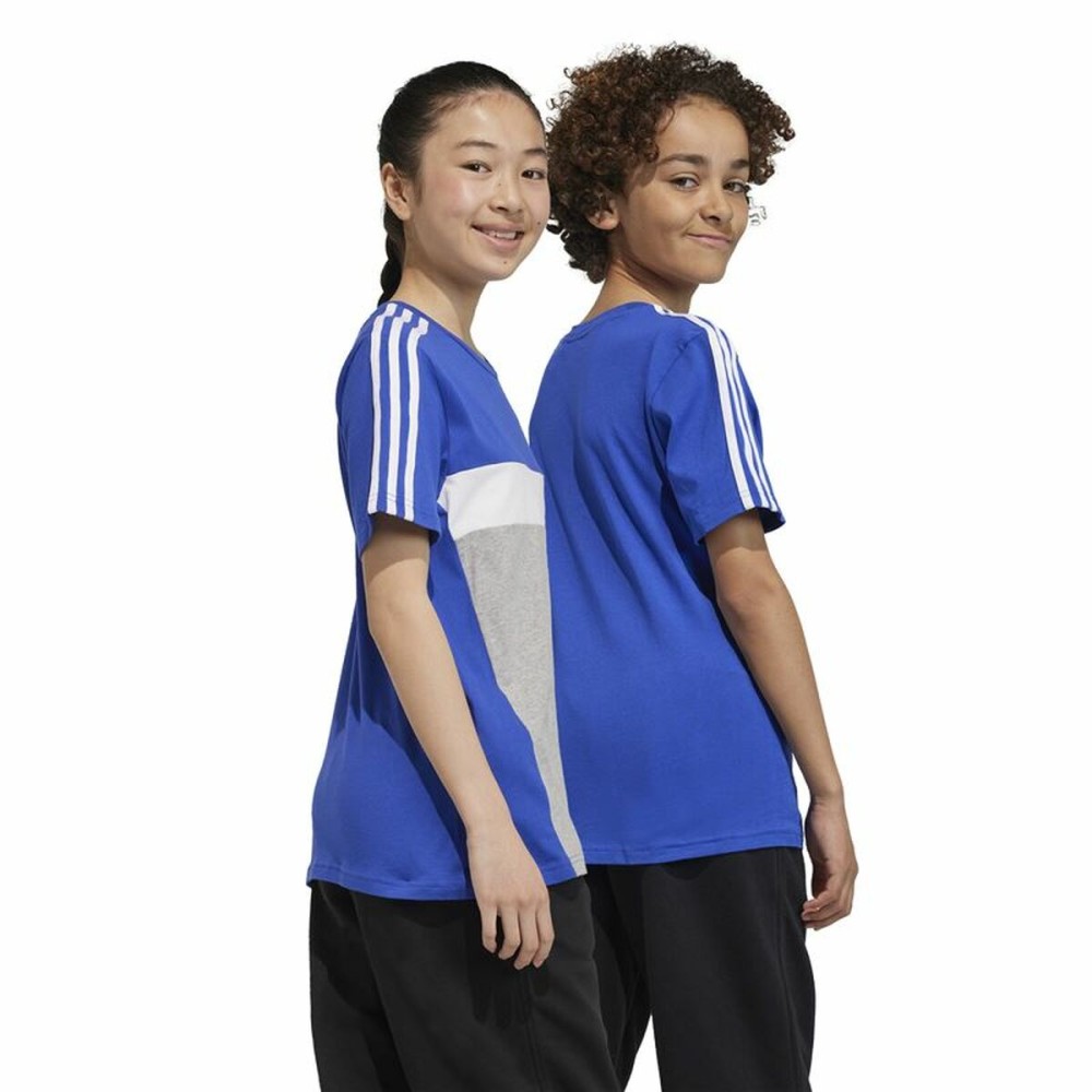 Kurzarm-T-Shirt für Kinder Adidas 3S Tib Blau