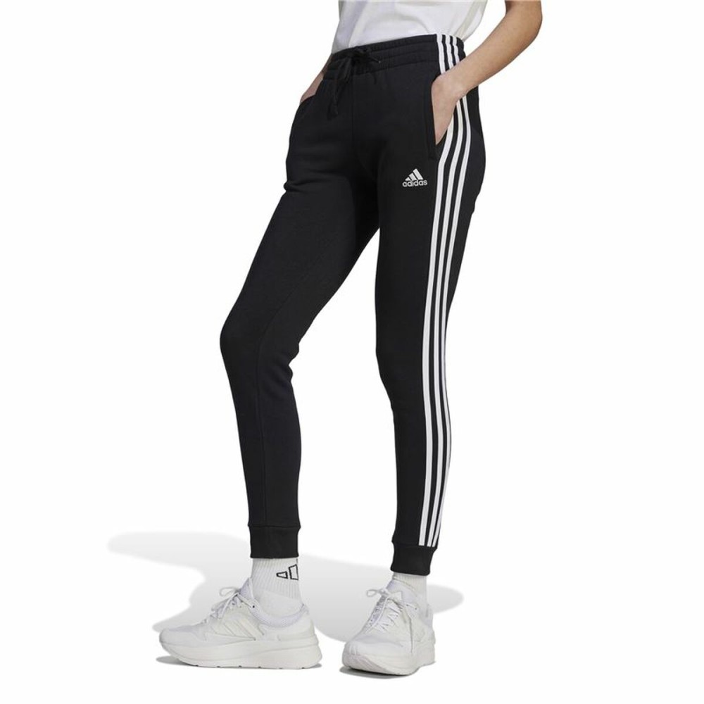 Lange Sporthose Adidas 3S Fl C Pt Schwarz Damen