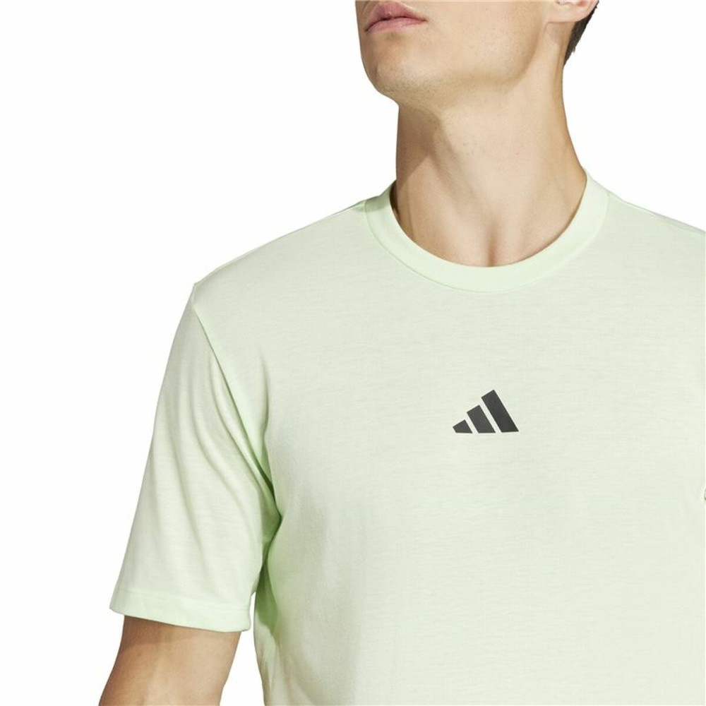 Herren Kurzarm-T-Shirt Adidas Essentials Wo Logo Zitronengrün