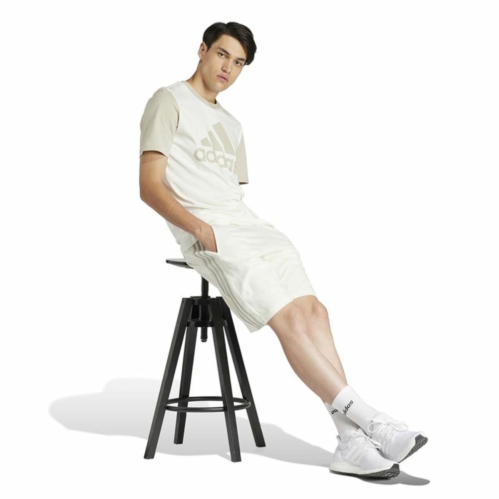 Men’s Short Sleeve T-Shirt Adidas Big Logo Single Beige