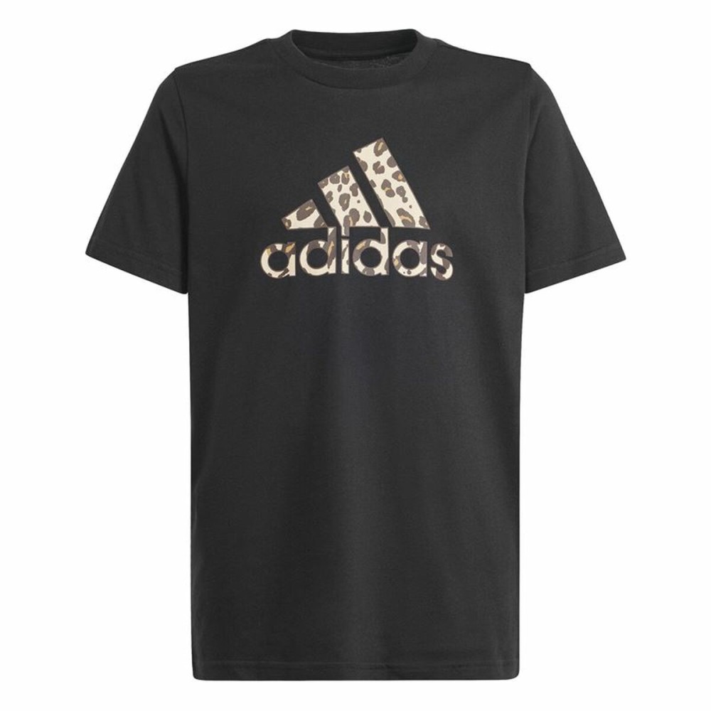 Child's Short Sleeve T-Shirt Adidas Animal Black