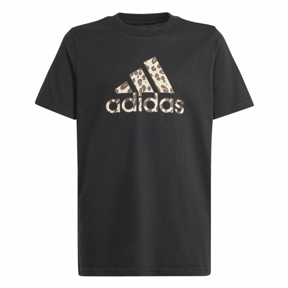 Child's Short Sleeve T-Shirt Adidas Animal Black