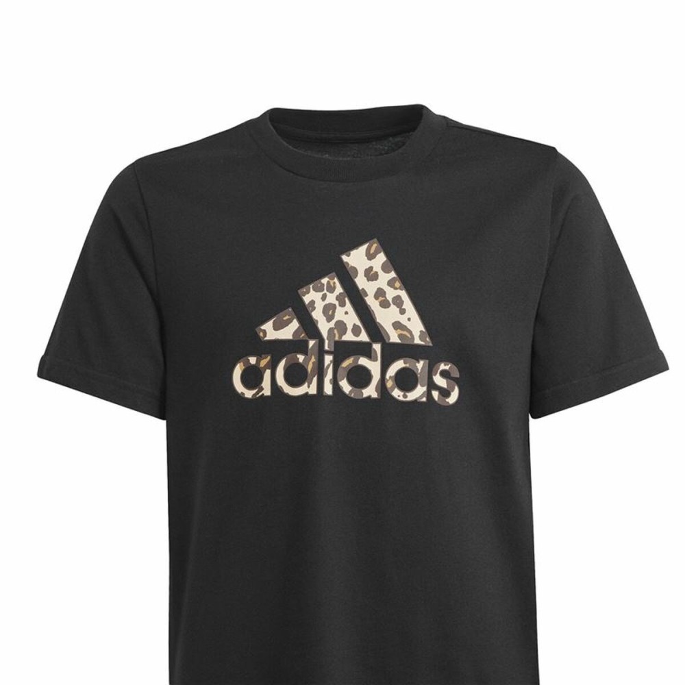Child's Short Sleeve T-Shirt Adidas Animal Black
