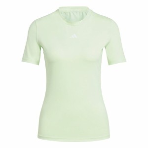 Damen Kurzarm-T-Shirt Adidas Essentials Techfit Train Zitronengrün Hellgrün