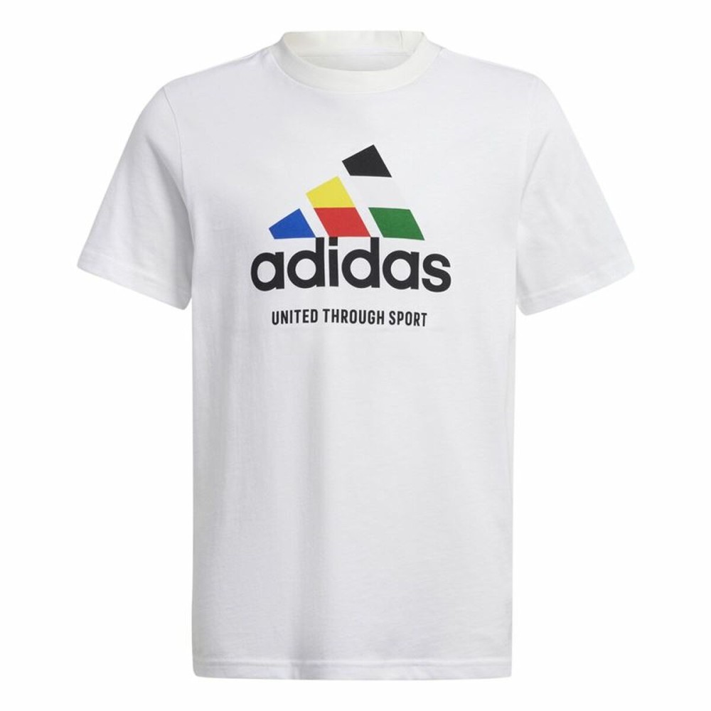 Kurzarm-T-Shirt für Kinder Adidas Nations Weiß