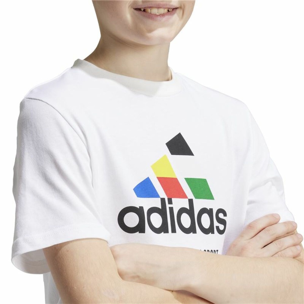 Kurzarm-T-Shirt für Kinder Adidas Nations Weiß