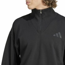 Herren Sweater ohne Kapuze Adidas All Szn Fleece 1/4 Zip Crew Schwarz