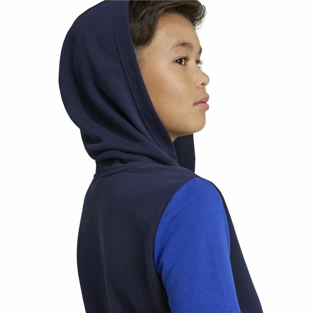 Sweat à capuche enfant Adidas Essentials Big Logo Colorblock Bleu