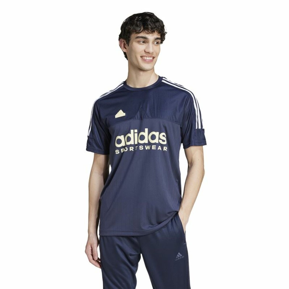 Herren Kurzarm-T-Shirt Adidas Tiro Blau
