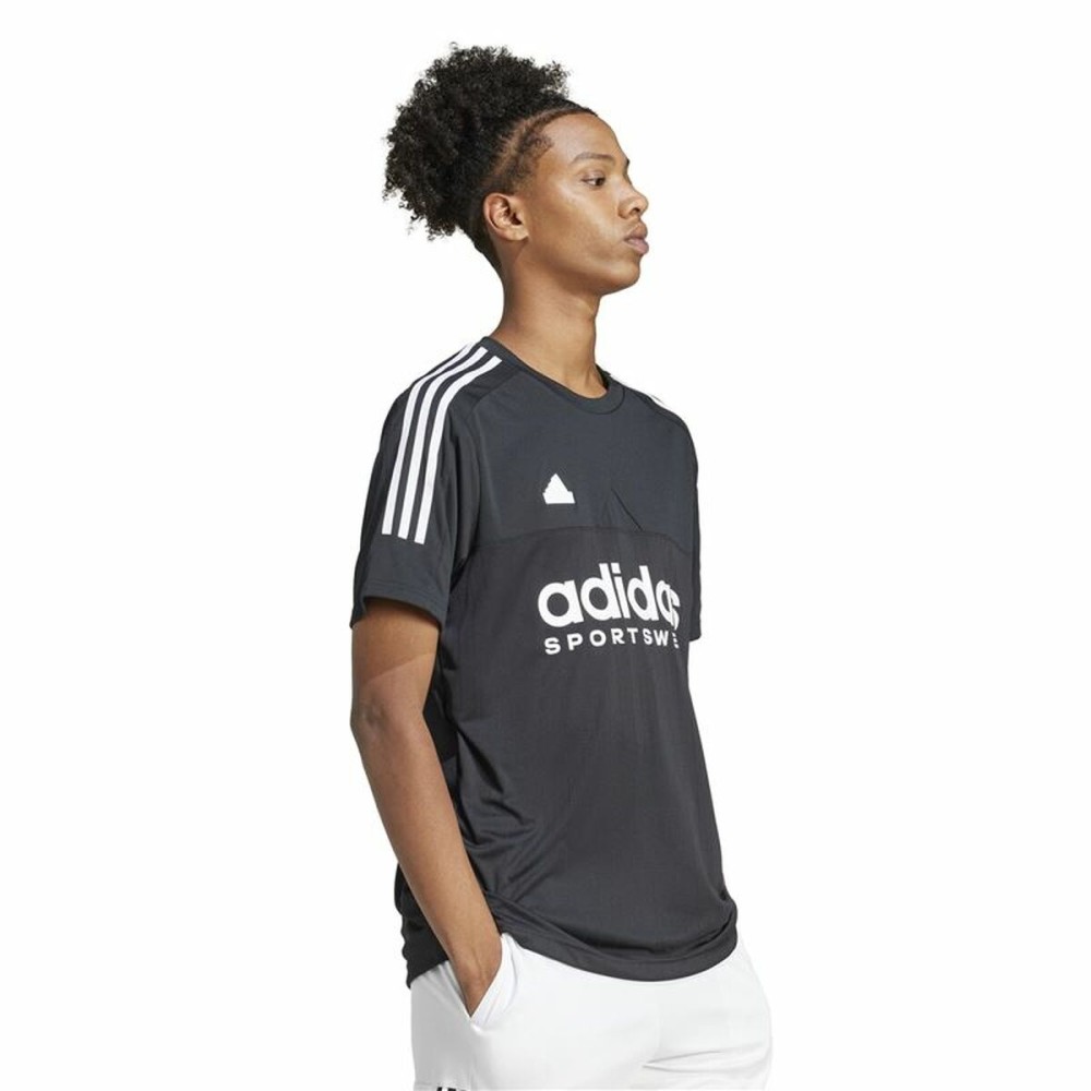 Herren Kurzarm-T-Shirt Adidas Tiro Q1 Schwarz