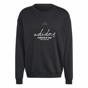 Herren Sweater ohne Kapuze Adidas Brand Love French Terry Schwarz