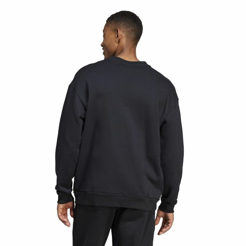 Men’s Sweatshirt without Hood Adidas Brand Love French Terry Black