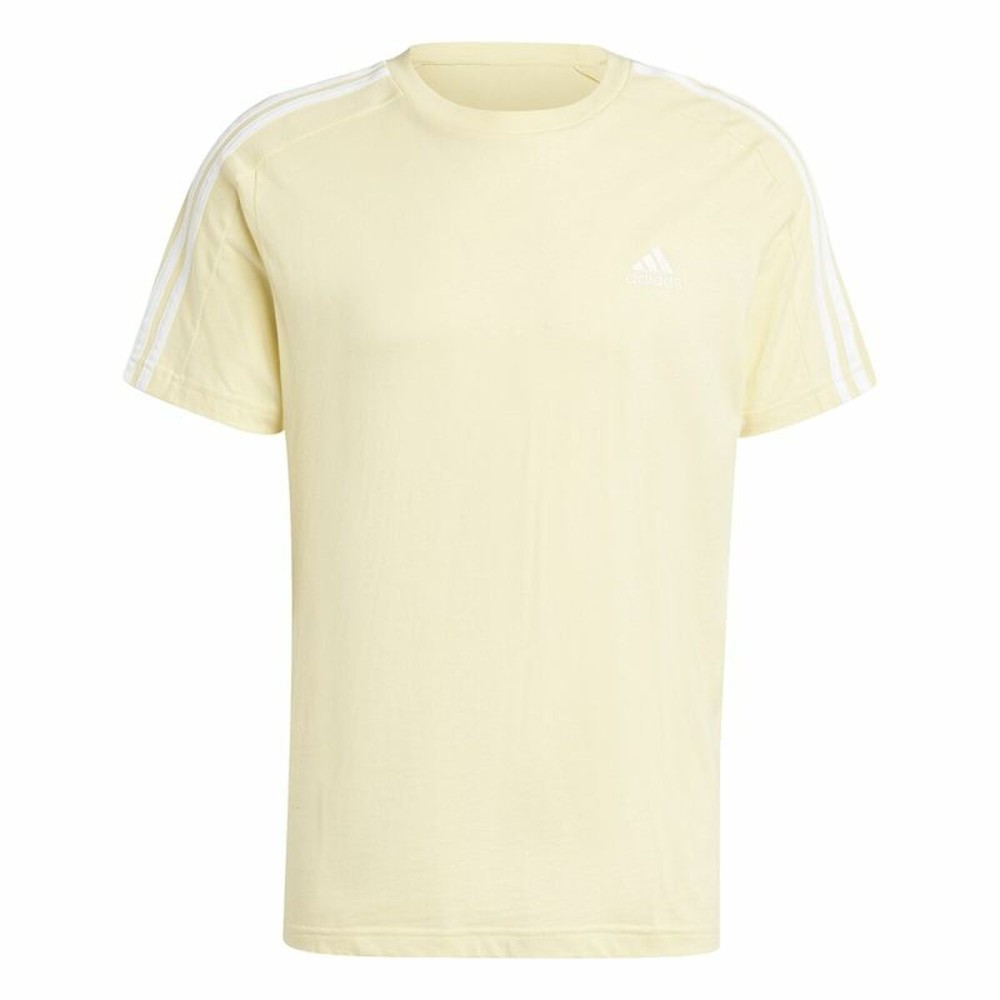 Herren Kurzarm-T-Shirt Adidas Essentials Single Jersey 3-Stripes Gelb