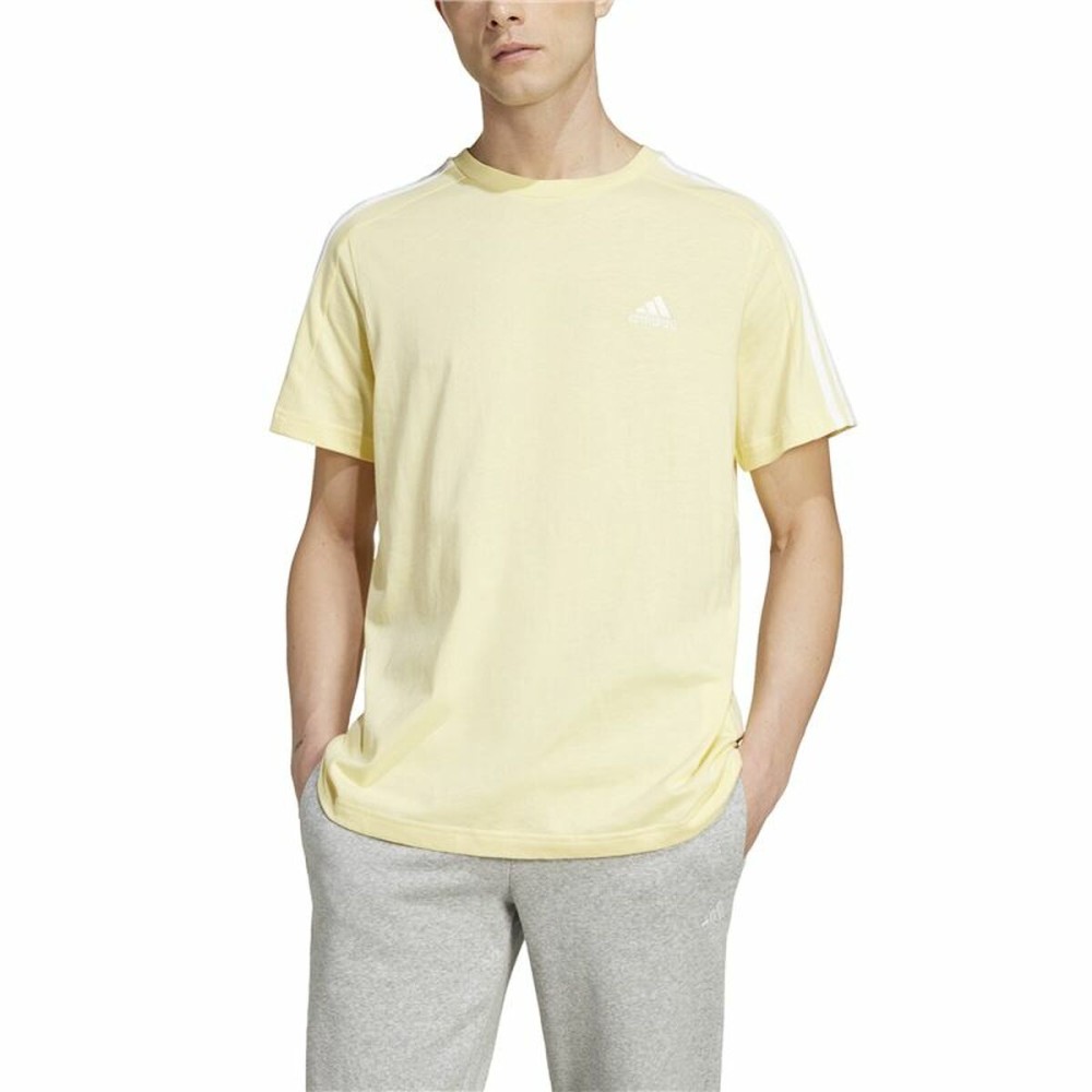 Herren Kurzarm-T-Shirt Adidas Essentials Single Jersey 3-Stripes Gelb