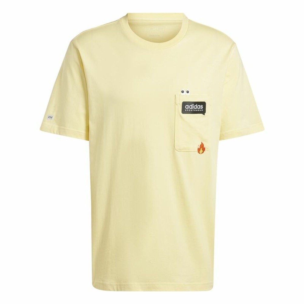 Herren Kurzarm-T-Shirt Adidas Remoji Pocket Graphic Gelb Gold