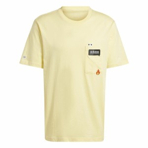 Herren Kurzarm-T-Shirt Adidas Remoji Pocket Graphic Gelb Gold