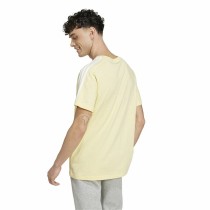 Men’s Short Sleeve T-Shirt Adidas Essentials Single Jersey 3-Stripes Yellow
