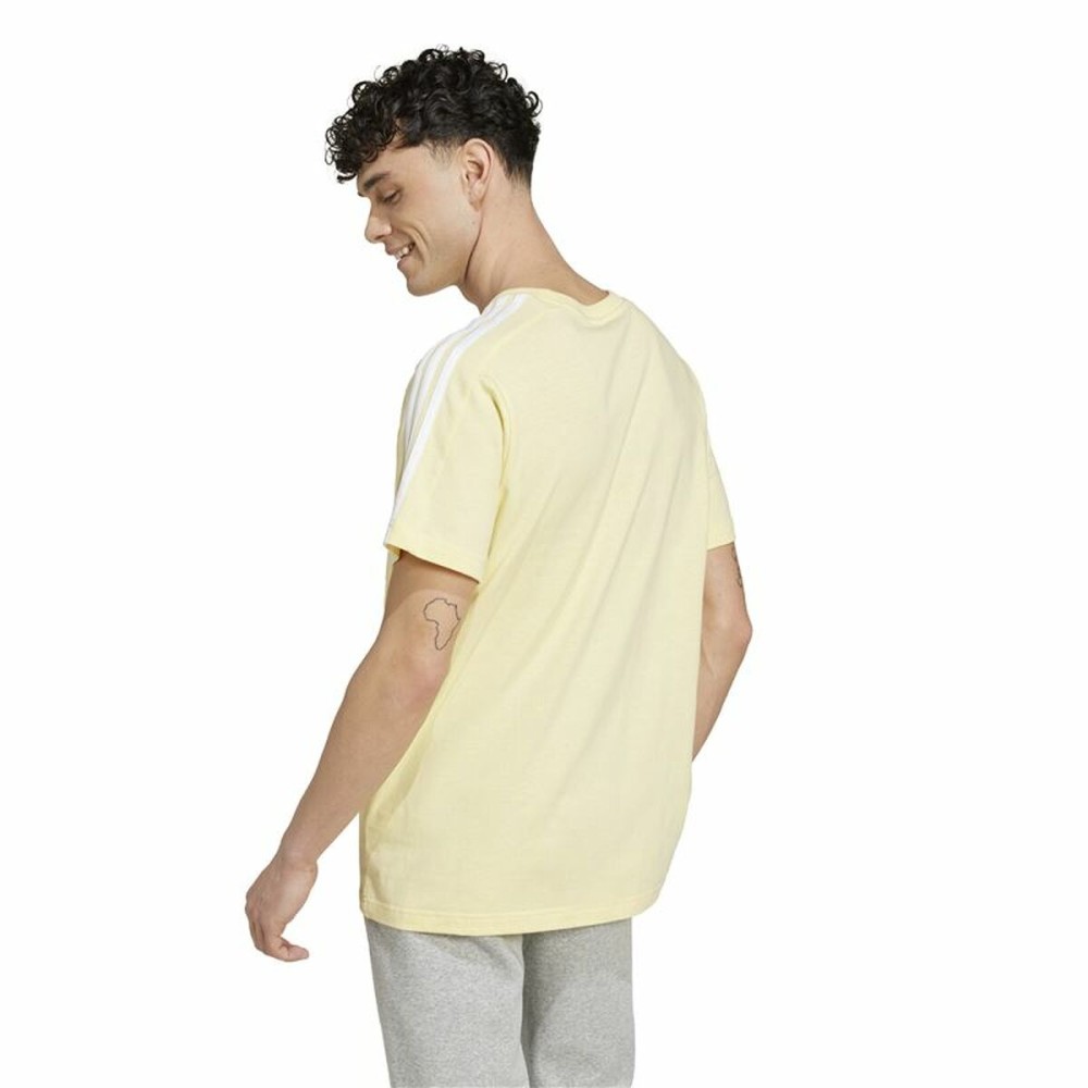 Herren Kurzarm-T-Shirt Adidas Essentials Single Jersey 3-Stripes Gelb