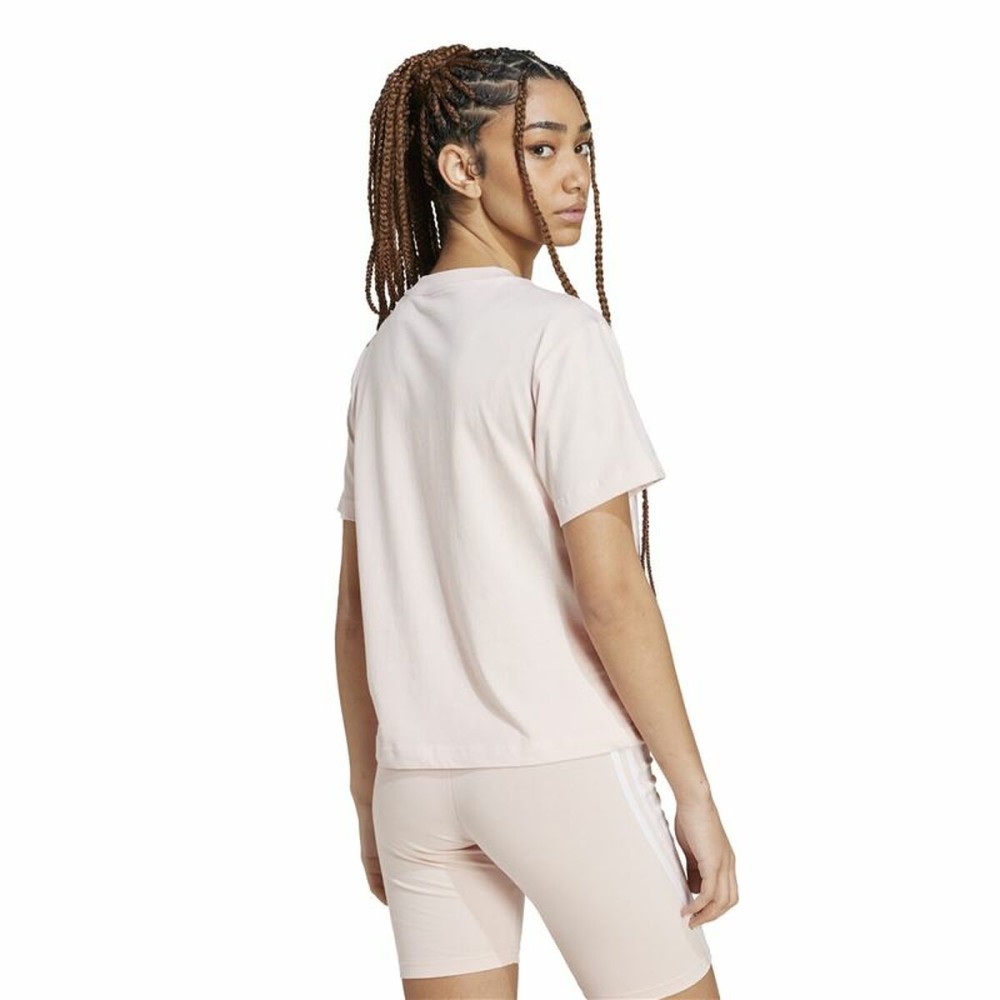 T-shirt à manches courtes femme Adidas Essentials Small Logo Beige Rose