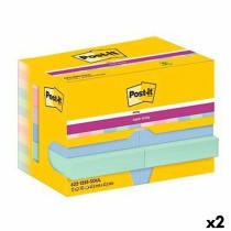 Notes Adhésives Post-it Super Sticky Multicouleur 12 Pièces 47,6 x 47,6 mm (2 Unités)