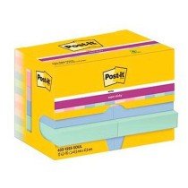 Haftnotizen Post-it Super Sticky Bunt 12 Stücke 47,6 x 47,6 mm (2 Stück)