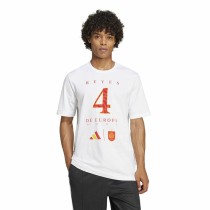 Herren Kurzarm-T-Shirt Adidas España Campeones de Europa Weiß