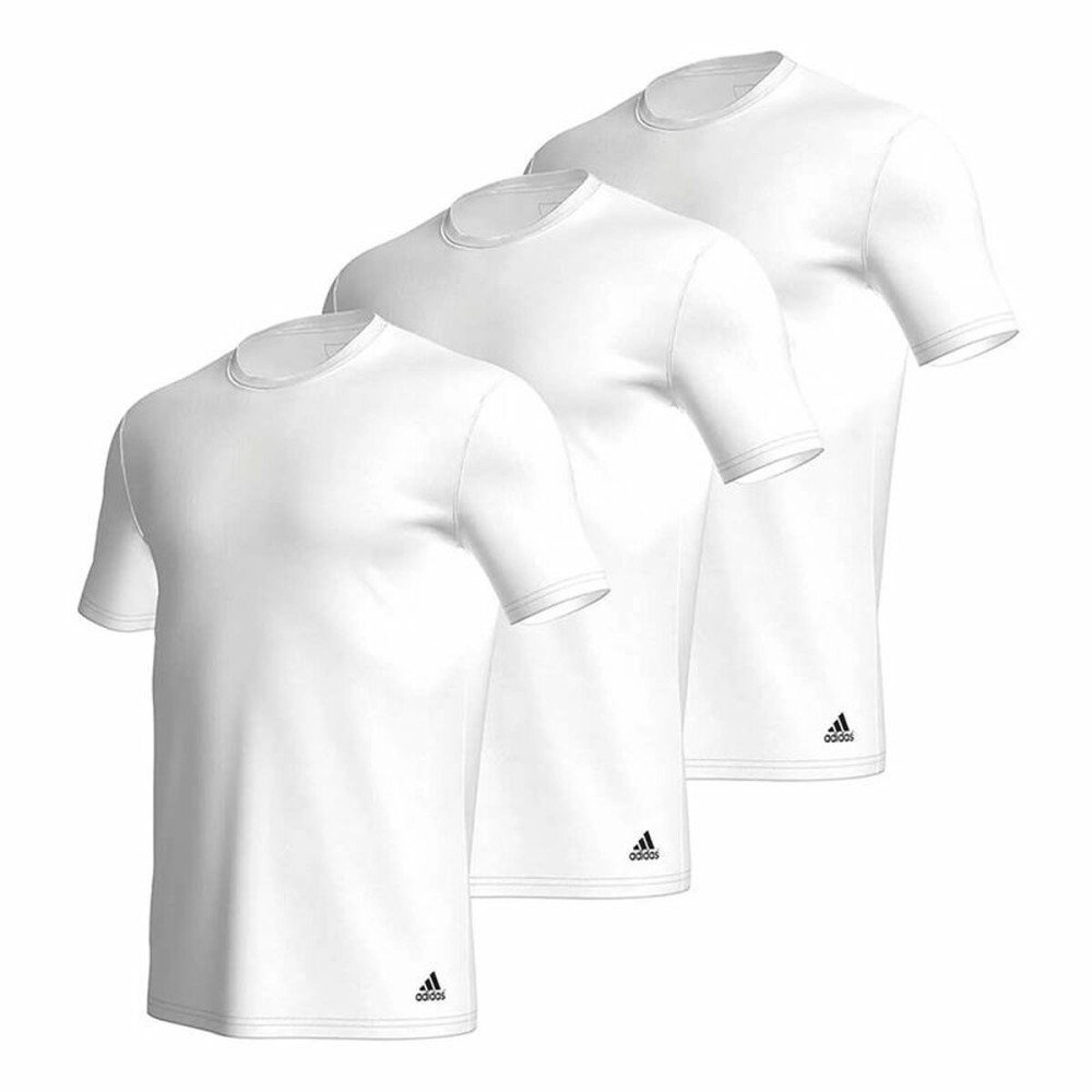 Herren Kurzarm-T-Shirt Adidas Ss Tee Crew Active Core Cotton Weiß 3 Stück
