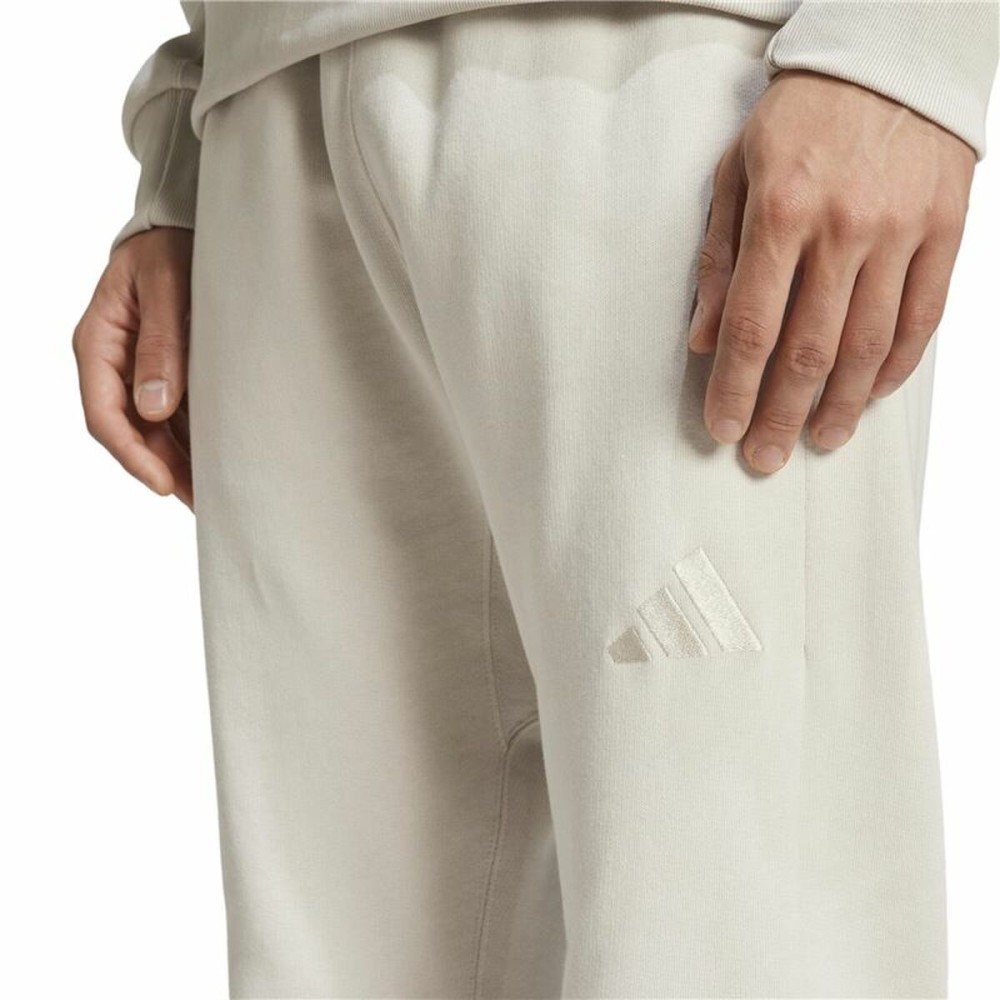 Long Sports Trousers Adidas All Szn French Terry Regular Tapered White Beige Men