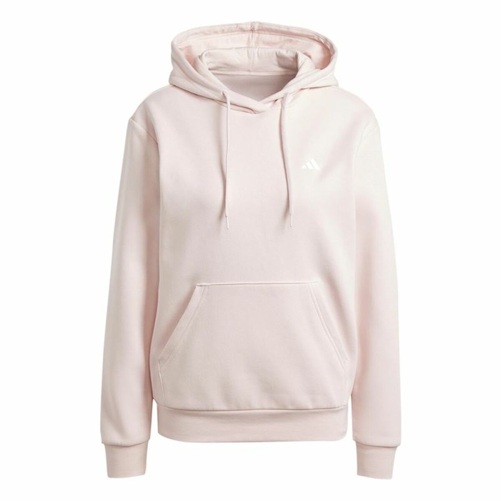 Damen Sweater mit Kapuze Adidas Essentials Weiß Rosa