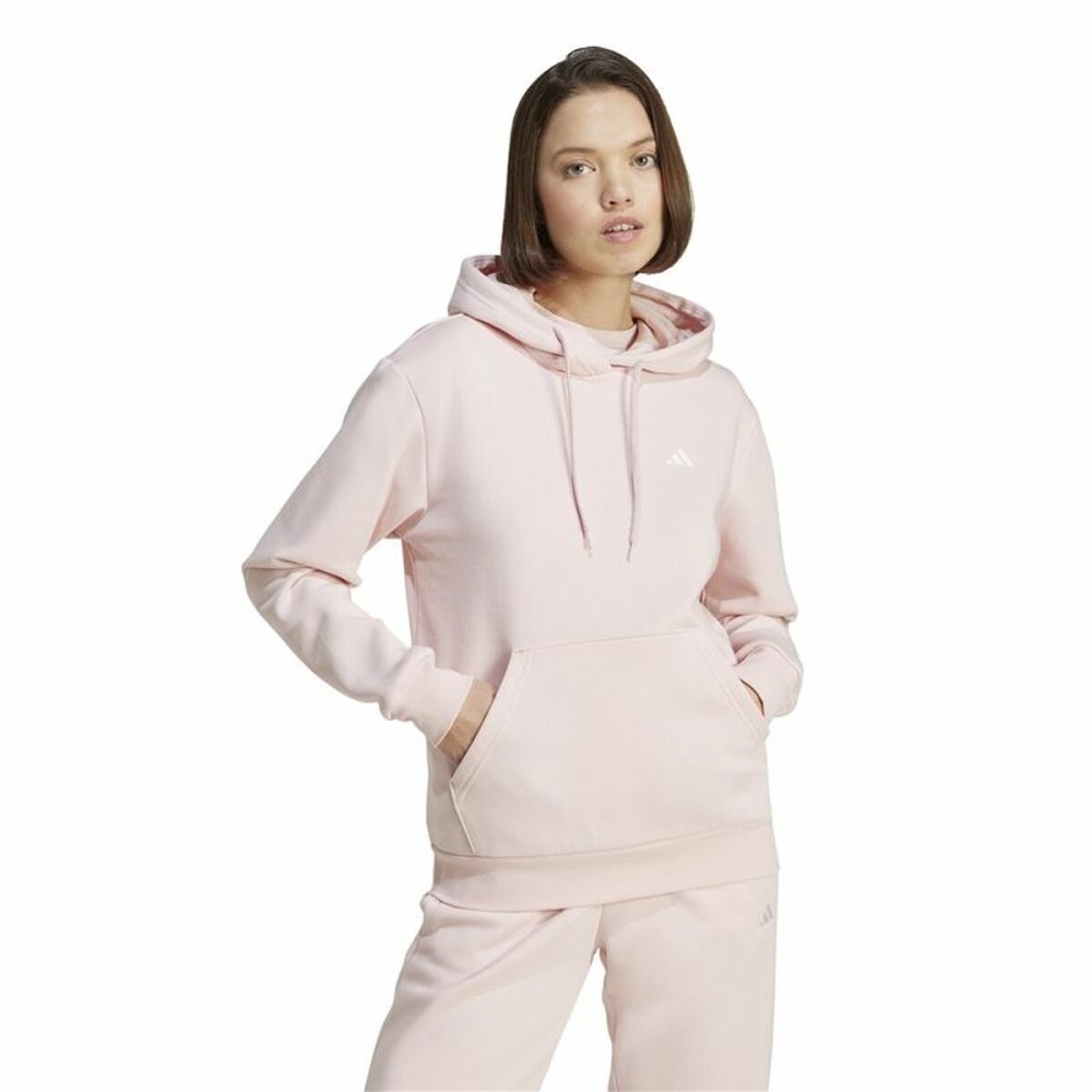 Sweat à capuche femme Adidas Essentials Blanc Rose