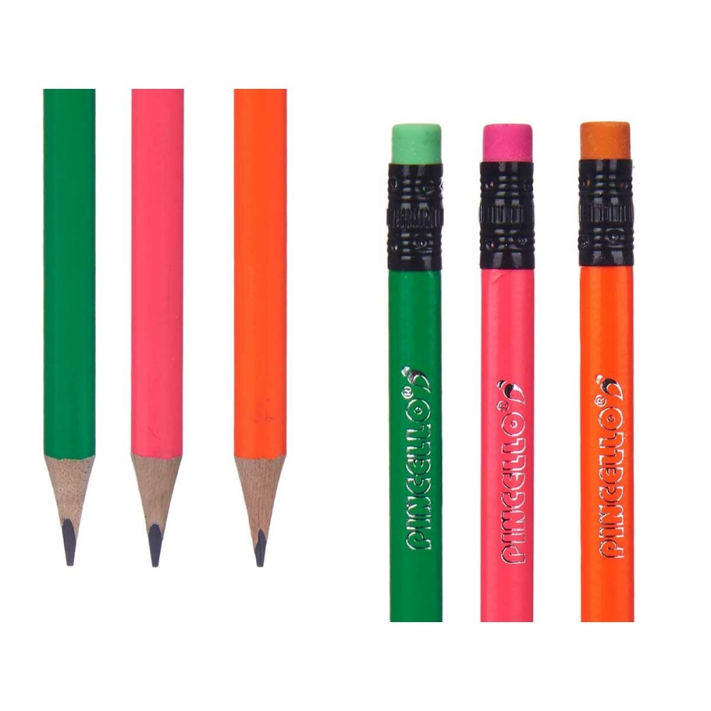 Ensemble de Crayons Taille-crayon Gomme (12 Unités)