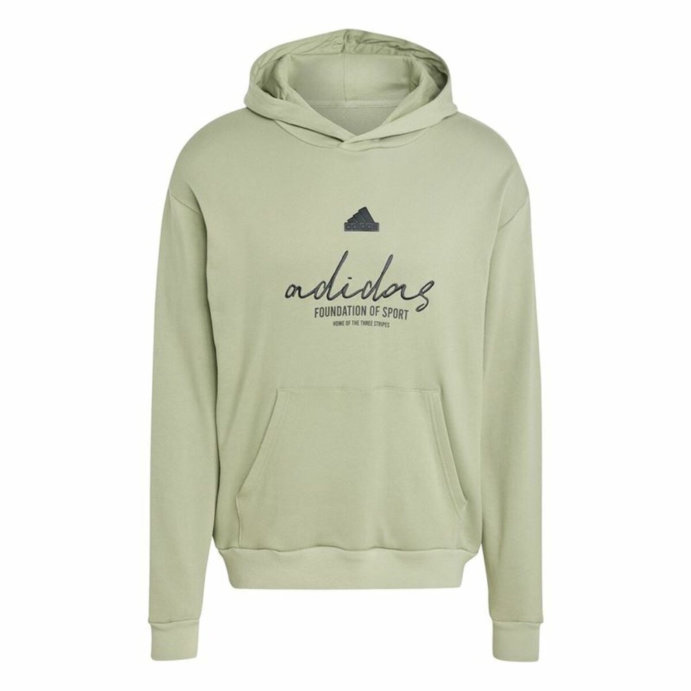 Men’s Hoodie Adidas Brand Love French Terry Hoodie Green Light Green
