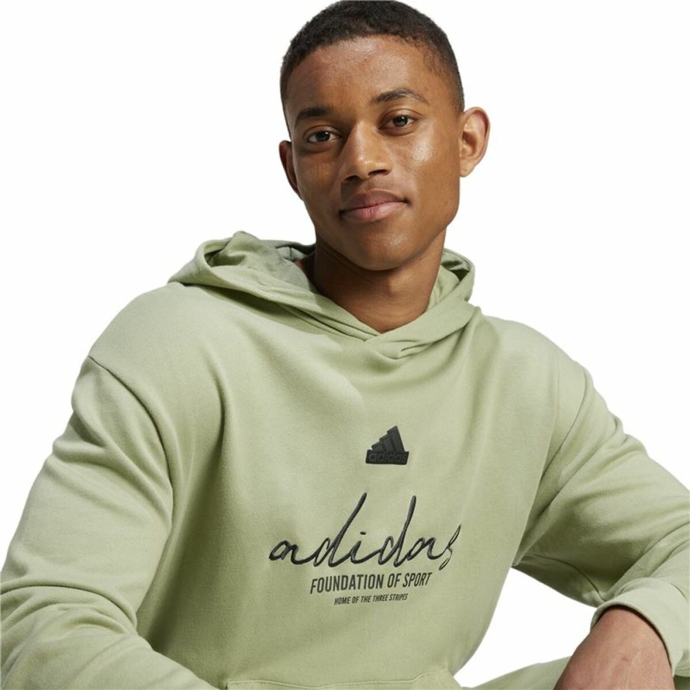 Men’s Hoodie Adidas Brand Love French Terry Hoodie Green Light Green