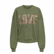 Women’s Sweatshirt without Hood Only Only Onlkatya L/S Love Olive