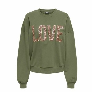 Women’s Sweatshirt without Hood Only Only Onlkatya L/S Love Olive