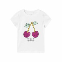 Kurzarm-T-Shirt für Kinder Name It Nmfvibeke Capsl Weiß