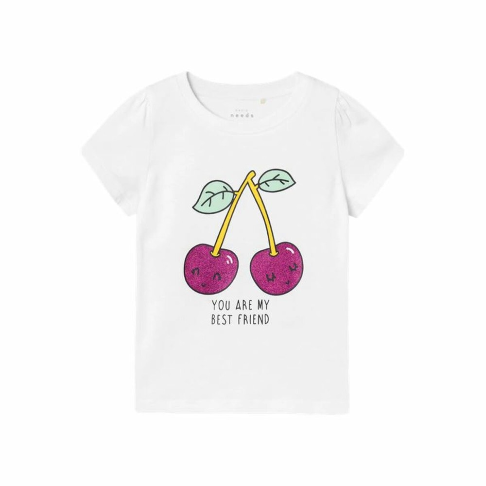 Kurzarm-T-Shirt für Kinder Name It Nmfvibeke Capsl Weiß