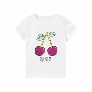 Kurzarm-T-Shirt für Kinder Name It Nmfvibeke Capsl Weiß