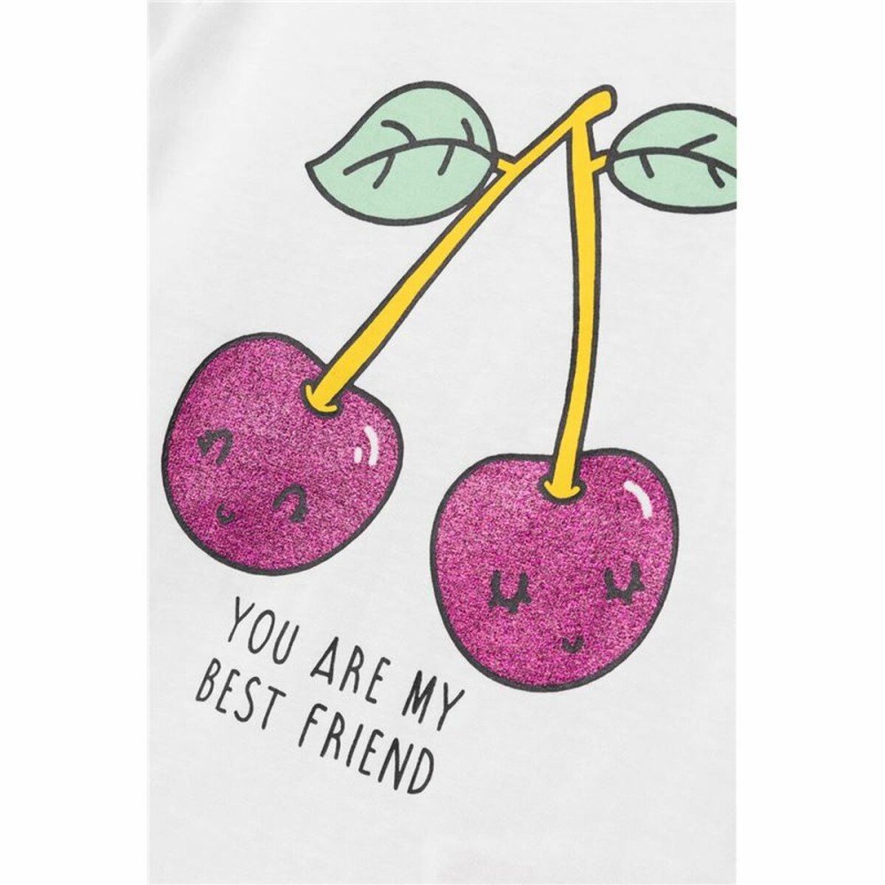 Kurzarm-T-Shirt für Kinder Name It Nmfvibeke Capsl Weiß